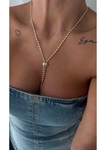 Çelik Badem Zincirli Taşlı Y Kolye fırsatları