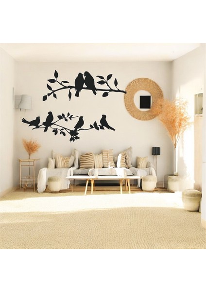 Dalda Kuş Figürlü Metal Duvar Tablosu