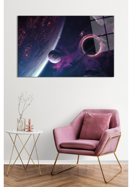 Uzay, Gezegen, Yıldız ve Astronot Cam Tablo, Darbelere Dayanıklı Kırılmaz Cam, Hediyelik fiyatları
