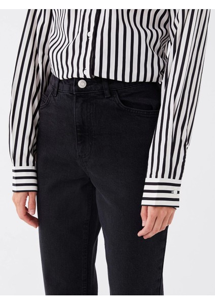 Lcw Modest Siyah Mom Fit Kadın Jean Pantolon modelleri