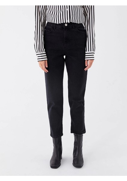 Lcw Modest Siyah Mom Fit Kadın Jean Pantolon fırsatları