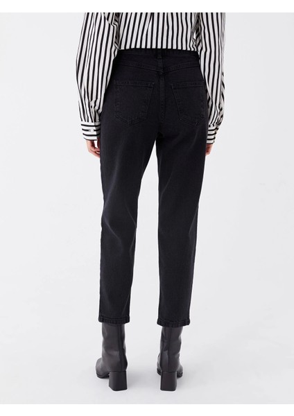 Lcw Modest Siyah Mom Fit Kadın Jean Pantolon indirimleri