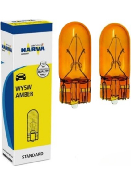 12V T10 5W Dipsiz Sarı (Amber) Park Pozisyon Ampülü 2 Adet