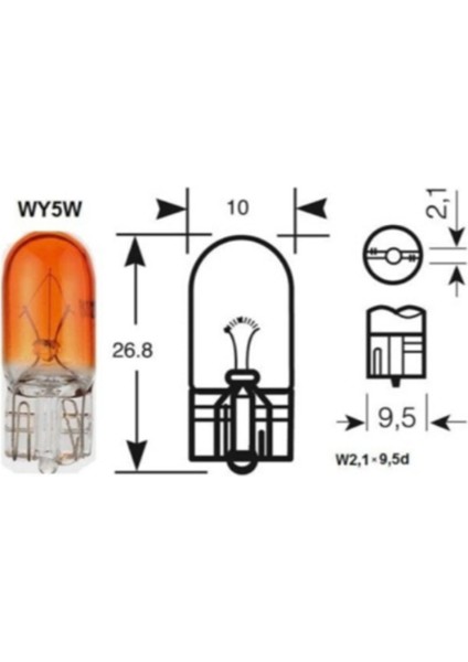 12V T10 5W Dipsiz Sarı (Amber) Park Pozisyon Ampülü 2 Adet modelleri