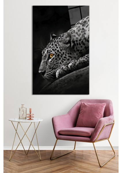 Kaplan Hayvan Portresi Vahşi Doğa Manzarası Cam Tablo, Darbelere Dayanıklı Kırılmaz Cam, Hediyelik fiyatları