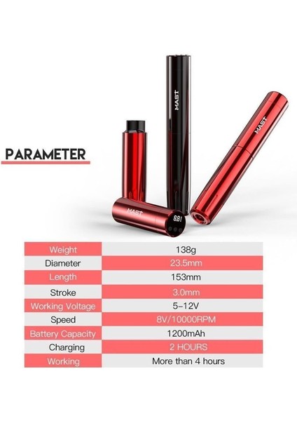 Tour Y22 Kablosuz Kalıcı Makyaj ve Dövme Makinesi – Degrade Pembe modelleri