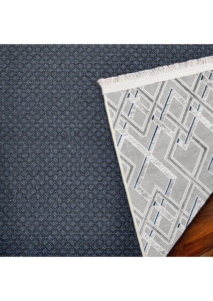 Geometrik Gri Pamuk Kare Modern Desenli Pamuk Makinada Yıkanabilir Hav Toz Vermez Leke Tutmayan Kaymaz Taban Dijital Makine Baskı Salon Yolluk Mutfak Halı modelleri