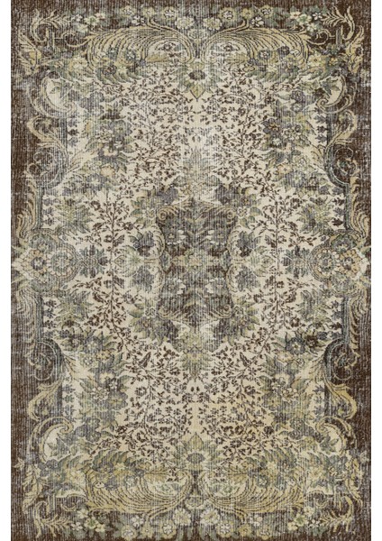 Kahverengi Klasik Etnik Modern Desenli Pamuk Makinada Yıkanabilir Hav Toz Vermez Leke Tutmayan Kaymaz Taban Dijital Makine Baskı Salon Yolluk Mutfak Halı