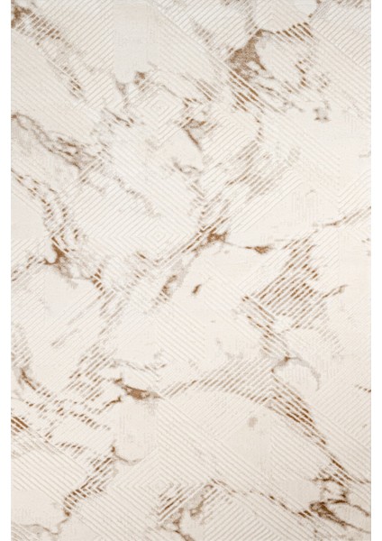 Krem Modern Etnik Desenli Pamuk Makinada Yıkanabilir Hav Toz Vermez Leke Tutmayan Kaymaz Taban Dijital Makine Baskı Salon Yolluk Mutfak Halı