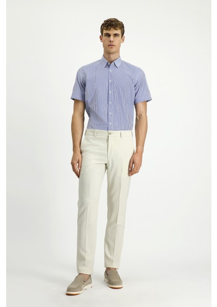 Kısa Kol Regular Fit Çizgili Pamuklu Kolay Ütülenebilir Gömlek fiyatları