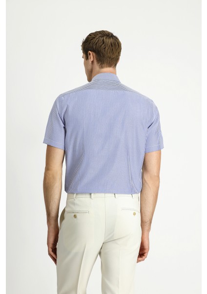 Kısa Kol Regular Fit Çizgili Pamuklu Kolay Ütülenebilir Gömlek indirimleri