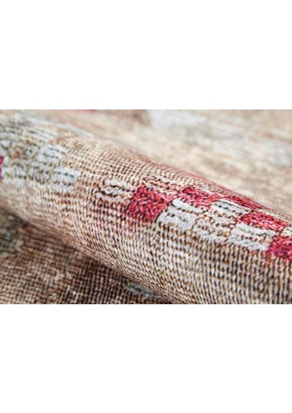 Thane Bej Modern Etnik Desenli Pamuk Makinada Yıkanabilir Hav Toz Vermez Leke Tutmayan Kaymaz Taban Dijital Makine Baskı Salon Yolluk Mutfak Halı modelleri