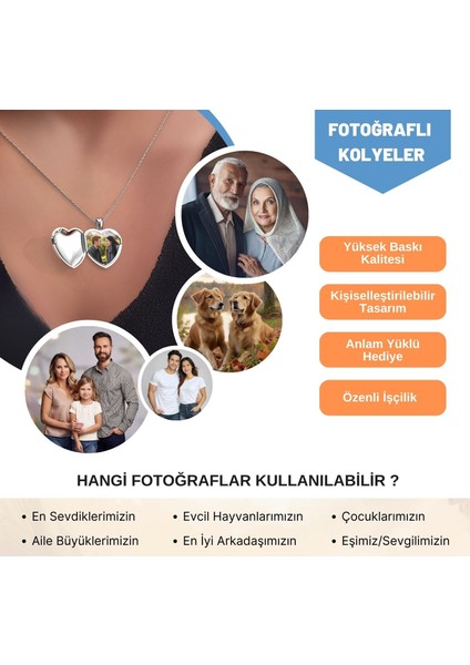 Isimli Fotoğraflı Açılabilir Kalp Beyaz Gümüş Kolye fırsatları