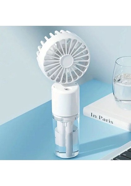 Mini Fan Şarjlı El Fanı Su Püskürtmeli Boyun Askılı Mini Klima Fan Vantilatör USB Sarjlı Buzlu Fan