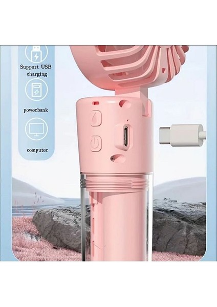 Mini Fan Şarjlı El Fanı Su Püskürtmeli Boyun Askılı Mini Klima Fan Vantilatör USB Sarjlı Buzlu Fan modelleri