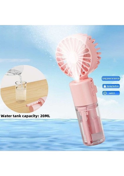 Mini Fan Şarjlı El Fanı Su Püskürtmeli Boyun Askılı Mini Klima Fan Vantilatör USB Sarjlı Buzlu Fan