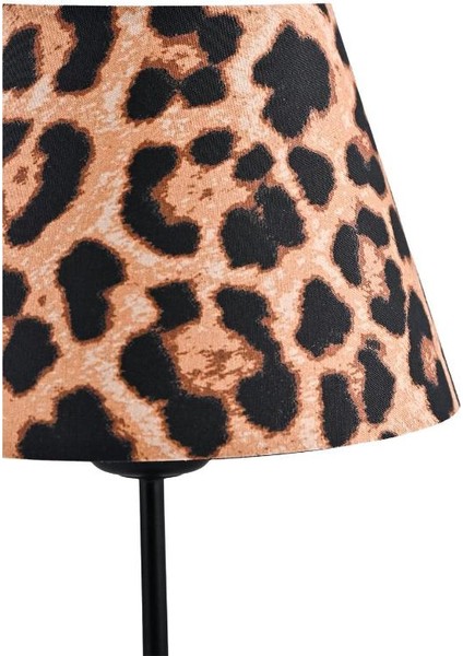 Leopar Desenli Pasta Avize ve Siyah Metal Ayaklı Abajur Seti Yatak Odası Sarkıt indirimleri