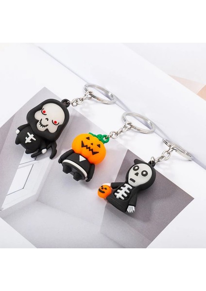 Hallowen Temalı 3D Silikon Anahtarlık ve Çanta Aksesuarı 3 Adet fırsatları