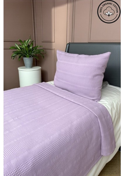 %100 Pamuk Tek Kişilik Bordürlü Pike Takımı (1ADET Pike 1ADET Yastık Kılıfı), Terletmeyen, Şık Tasarım fırsatları