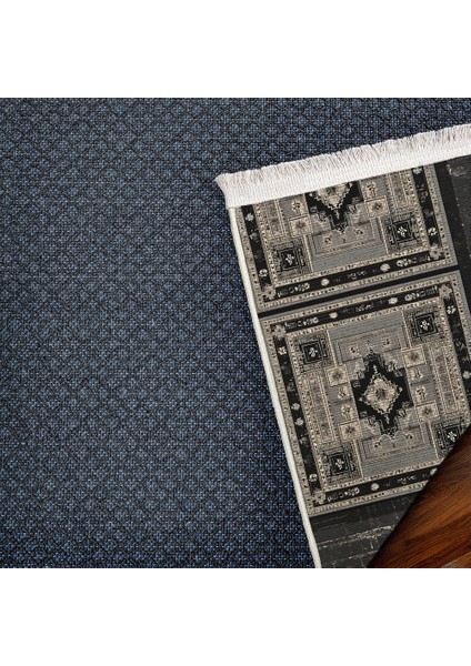 Geometrik Antrasit Pamuk Dikdörtgen Modern Desenli Pamuk Makinada Yıkanabilir Hav Toz Vermez Leke Tutmayan Kaymaz Taban Dijital Makine Baskı Salon Yolluk Mutfak Halı indirimleri