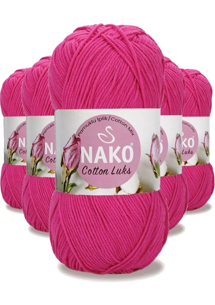 5 Adet Cotton Lüks Yelek Tunik Kazak Bluz Hırka Ipi Yünü Fuşya 97572