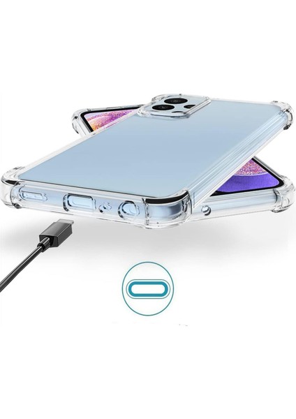 Samsung Galaxy A72 Uyumlu Köşe Korumalı Şeffaf Kılıf