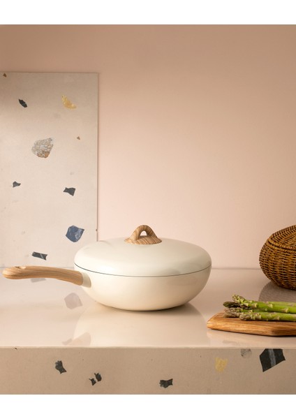 Manon Wok Tava - Beyaz - 30 cm