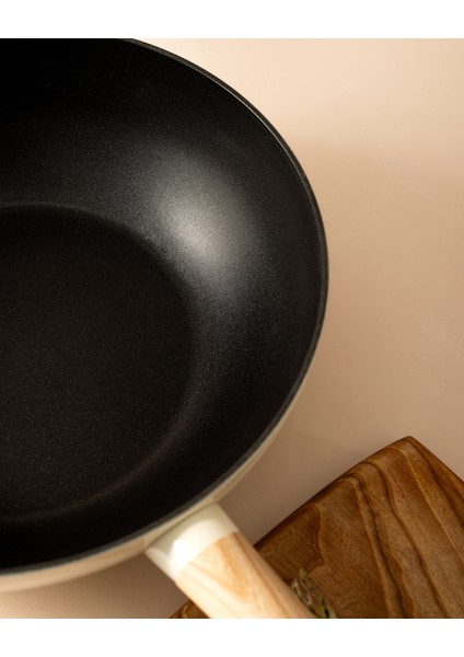 Manon Wok Tava - Beyaz - 30 cm