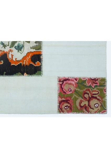 Teselya Pembe Patchwork Yün Modern Desenli Yün Hav Toz Vermez Leke Tutmayan Salon Yolluk Mutfak El Dokuma Halı fırsatları