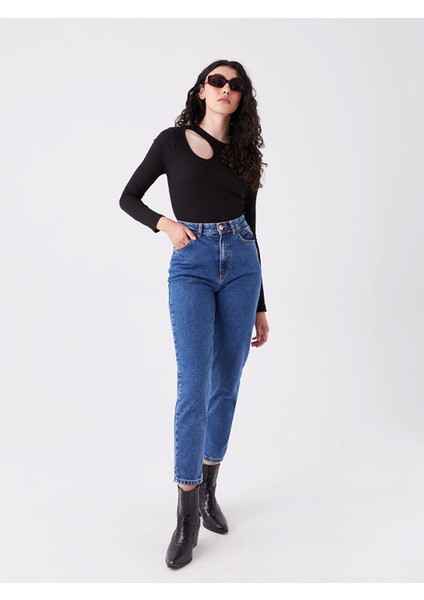 Lcw Jeans Indigo Yüksek Bel Mom Fit Kadın Jean Pantolon fiyatları