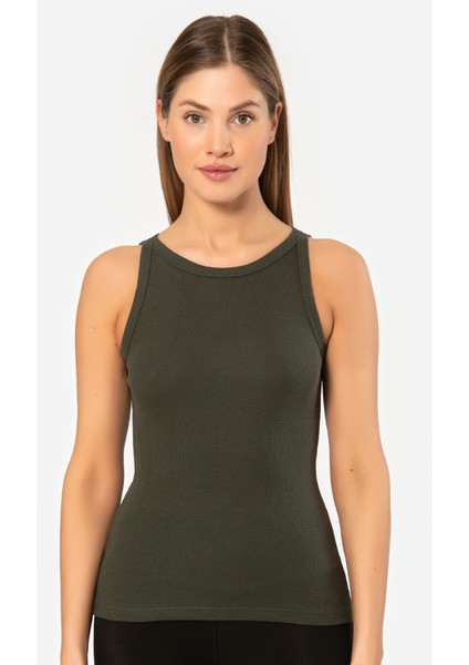 Kadın Halter Yaka Fitilli Atlet