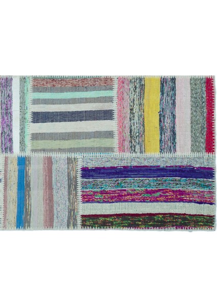 Teselya Mavi Patchwork Yün Modern Desenli Yün Hav Toz Vermez Leke Tutmayan Salon Yolluk Mutfak El Dokuma Halı modelleri