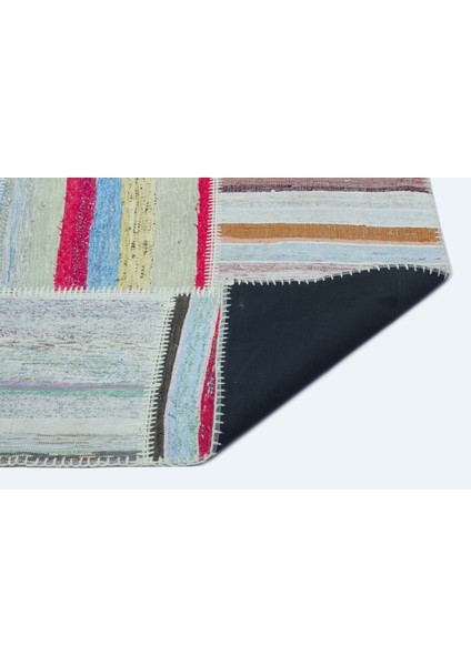 Teselya Mavi Patchwork Yün Modern Desenli Yün Hav Toz Vermez Leke Tutmayan Salon Yolluk Mutfak El Dokuma Halı indirimleri