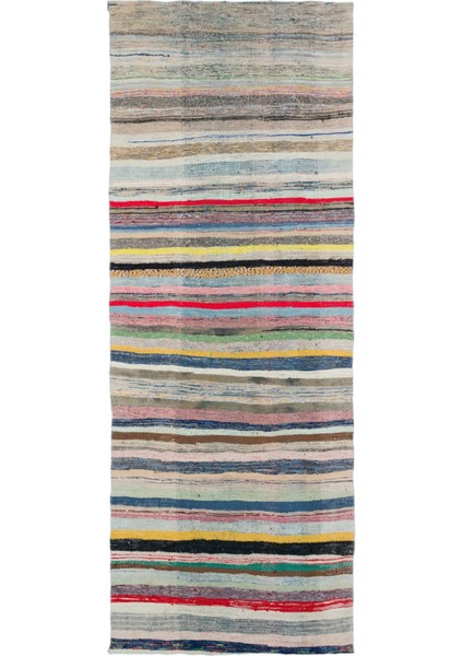 Girit Bej Çizgili Yün Modern Desenli Yün Hav Toz Vermez Leke Tutmayan Salon Yolluk Mutfak El Dokuma Halı