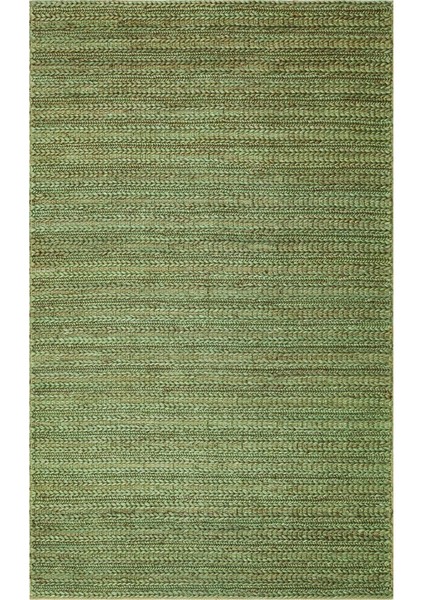 Milano Modern Yeşil Jüt Dikdörtgen Modern Desenli Akrilik Hav Vermeyen Leke Tutmayan Kolay Temizlenen Yumuşak Makine Salon Yolluk Jüt Halı