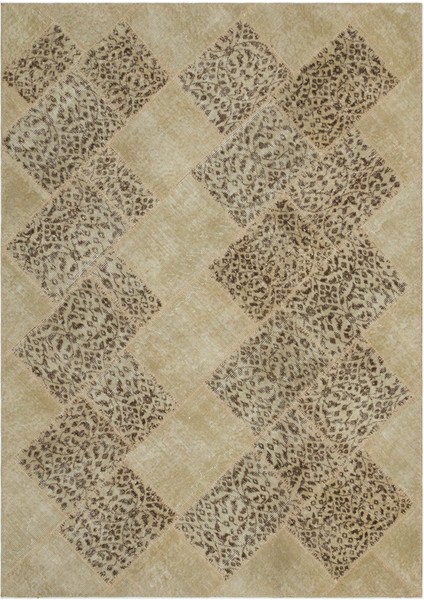 Atina Kırmızı Eskitme Yün Modern Desenli Yün Hav Toz Vermez Leke Tutmayan Salon Yolluk Mutfak El Dokuma Halı