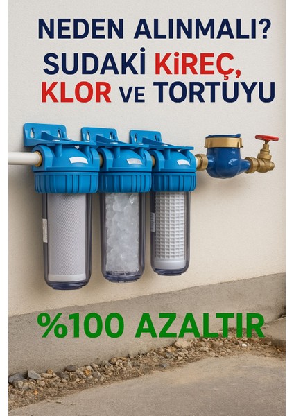 Bina Girişi 10" Filtrasyon Sistemi | Ana Giriş Su Filtresi | Temiz ve Sağlıklı Su (Filtre Dahil)