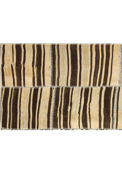 Teselya Yeşil Patchwork Yün Modern Desenli Yün Hav Toz Vermez Leke Tutmayan Salon Yolluk Mutfak El Dokuma Halı modelleri