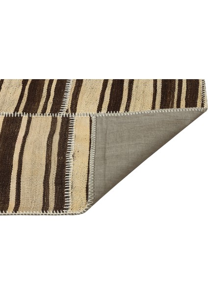 Teselya Yeşil Patchwork Yün Modern Desenli Yün Hav Toz Vermez Leke Tutmayan Salon Yolluk Mutfak El Dokuma Halı fırsatları