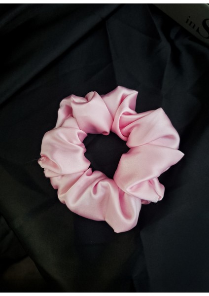 Çocuk Saten Toka - Şeker Pembesi – Tekli Lüks Lastik Model Scrunchie modelleri