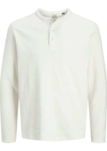 Erkek V Yaka Dügme Kapamali Uzun Kollu Tisört - Blutyrell