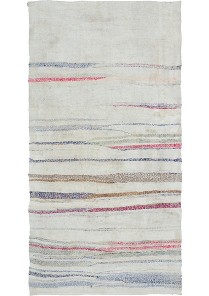 Girit Bej Çizgili Yün Modern Desenli Yün Hav Toz Vermez Leke Tutmayan Salon Yolluk Mutfak El Dokuma Halı