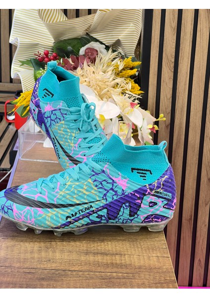 Çocuk Likralı Çoraplı Vinnex Spor Krampon Ayakkabı-Petrol Mavisi fiyatları