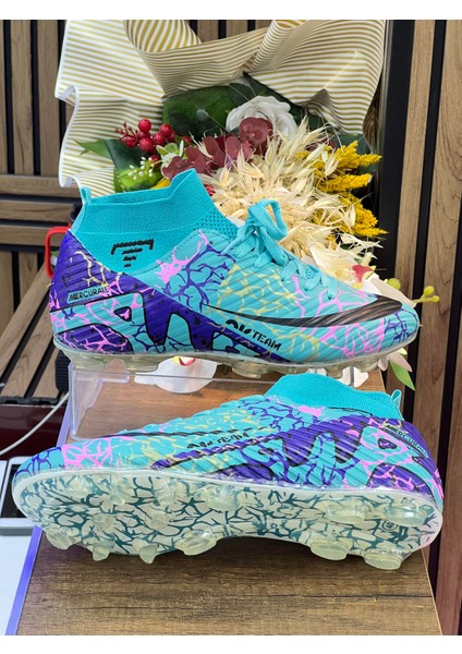 Çocuk Likralı Çoraplı Vinnex Spor Krampon Ayakkabı-Petrol Mavisi fırsatları