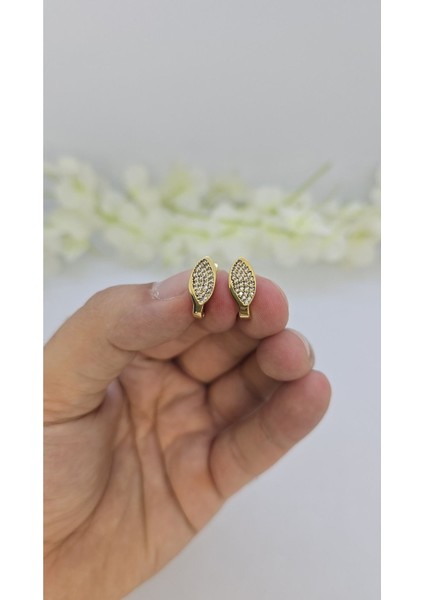 14 Ayar Altın Kaplama Zirkon Taşlı Kadın Küpe – Zarif ve Işıltılı (M4) modelleri