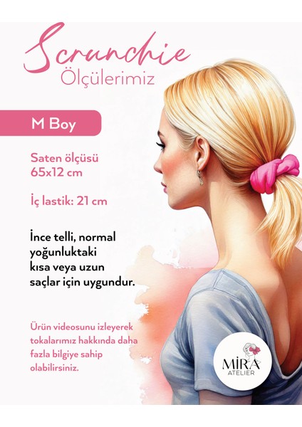 Kadın Saten Toka - Bej Parıltı – Tekli Lüks Lastik Model Scrunchie