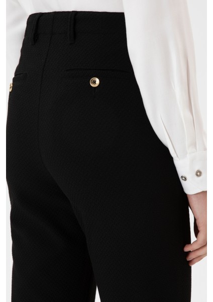 Kadın Siyah Pantolon (Kanvas-Chino) 50309273-VR046