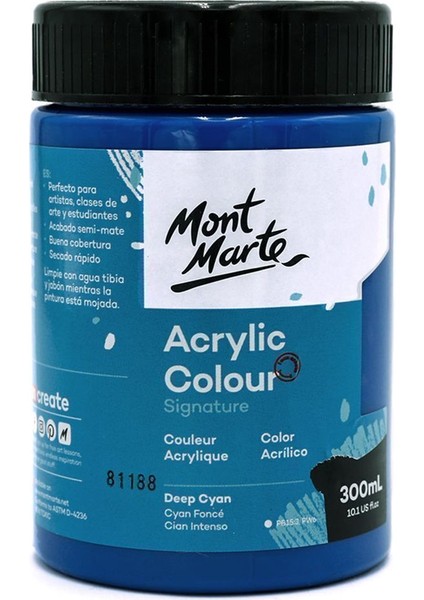mm Akrilik Renkli Boya Signature 300ML - Deep Cyan