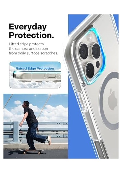 Caseology iPhone 16 Pro Ince Magsafe Kılıf Capella Mag Sararma Karşıtı Hava Kanalı Teknolojisi™ Askeri Sınıf Koruma Clear Gray Şeffaf Kapak - ACS08306 modelleri