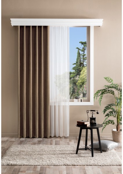 Bright Hazır Fon Perde Bej 150X260 cm